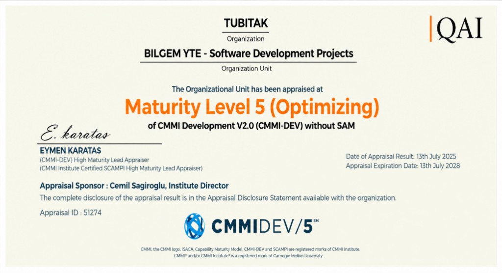 CMMI-DEV High Maturity Lead Appraiser certificate