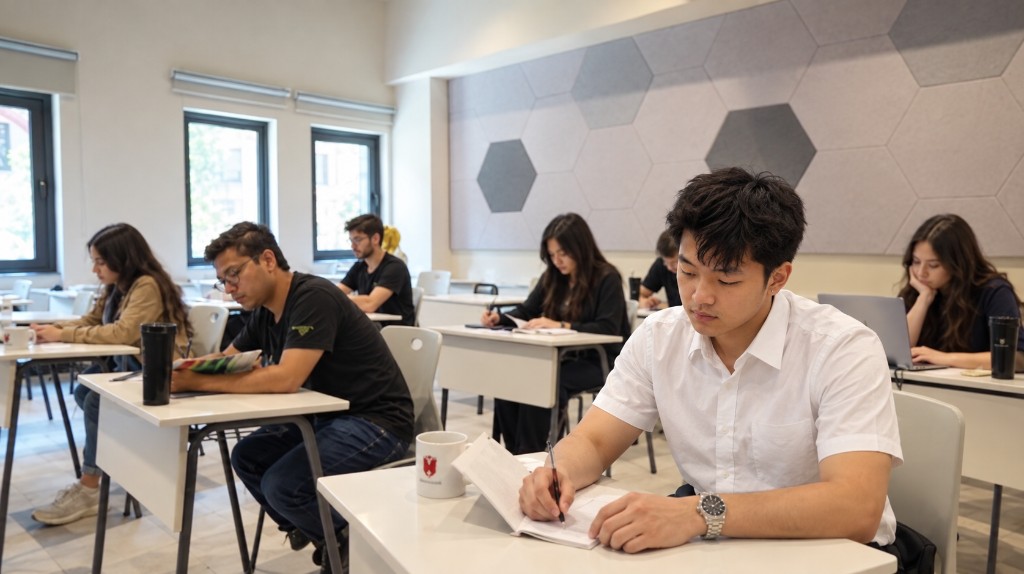 Eymen studying at Istanbul Technical University